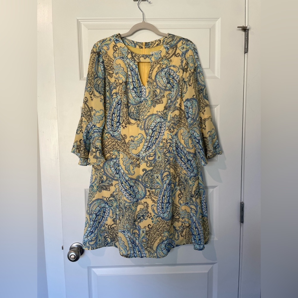 Cato- Yellow & Blue Dress- Size 12